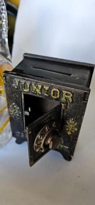 Nice Old Original Cast Iron "Junior Safe Deposit" Coin Penny Bank 1892! Rare!