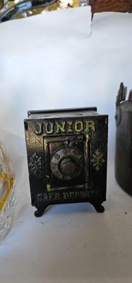 Nice Old Original Cast Iron "Junior Safe Deposit" Coin Penny Bank 1892! Rare!