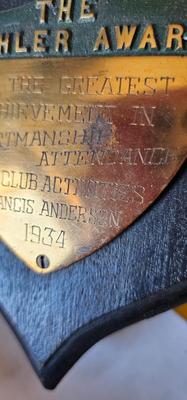 Boys Club Shield Plaque Wall Hanging 1934