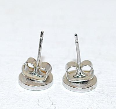 Tiny Silver Tone "Button" Earrings (¼" Circ.) with Stud Clasp