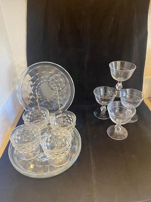 TIARA GLASS HOSTESS SET AND DESSERT DISHES