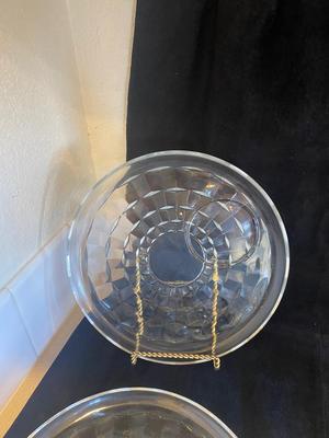 TIARA GLASS HOSTESS SET AND DESSERT DISHES