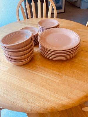 PEACH COLORED FIESTA DINNERWARE