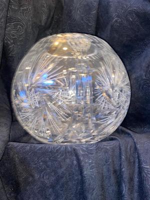 BIG BEAUTIFUL VTG BOHEMIAN CZECH HAND CUT LEAD CRYSTAL ROSE BOWL