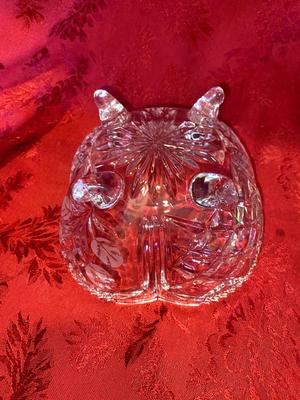 VERY PRETTY VTG LEAD CRYSTAL CANDY DISH AND BUD VASE