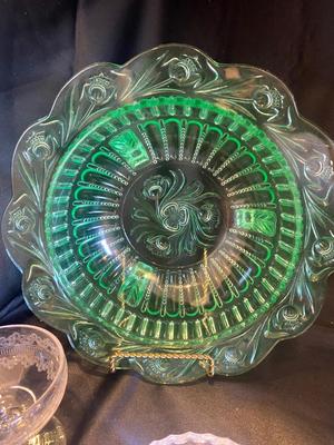 DEPRESSION, GLASS, A DOILY AND LEAD CRYSTAL