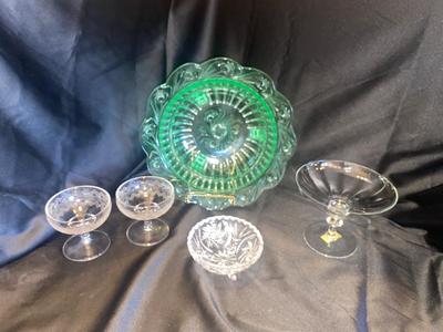 DEPRESSION, GLASS, A DOILY AND LEAD CRYSTAL