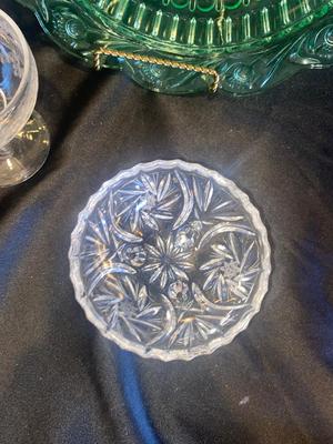 DEPRESSION, GLASS, A DOILY AND LEAD CRYSTAL