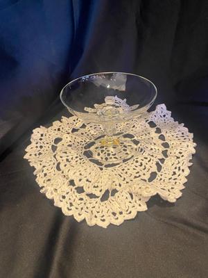 DEPRESSION, GLASS, A DOILY AND LEAD CRYSTAL