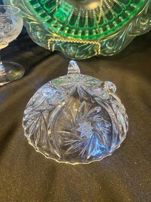DEPRESSION, GLASS, A DOILY AND LEAD CRYSTAL