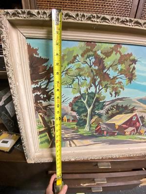 Vintage paint by numbers country scene