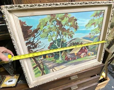 Vintage paint by numbers country scene