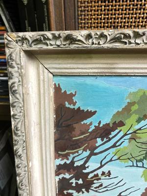 Vintage paint by numbers country scene