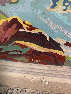 vintage paint by numbers fishing scene