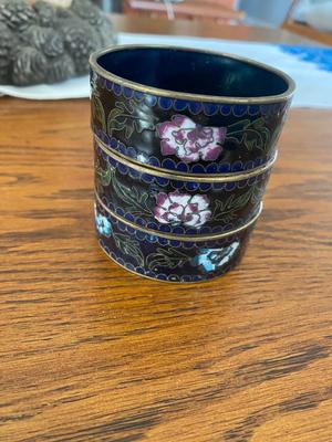 Cloisonné Wide Cuff Bangles Enamel