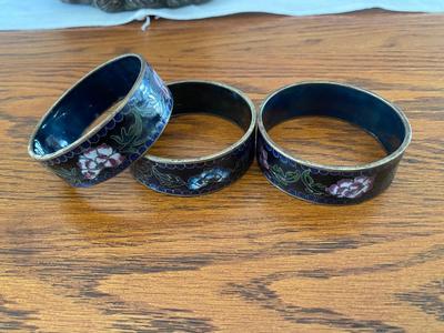 Cloisonné Wide Cuff Bangles Enamel
