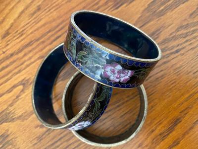 Cloisonné Wide Cuff Bangles Enamel