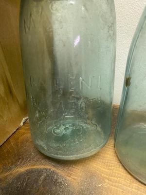 4 Antique Ball Mason Patent Nov 30th 1858 Quart Canning Jar With ZINC Lid LOT #2