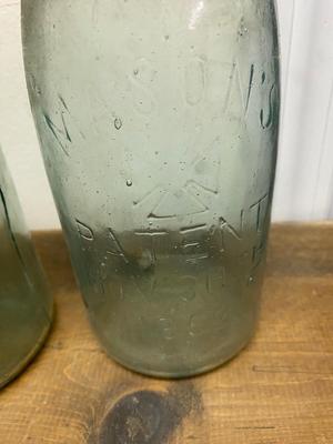 4 Antique Ball Mason Patent Nov 30th 1858 Quart Canning Jar With ZINC Lid LOT #2