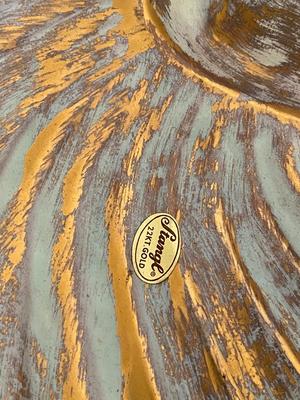 STANGL Pottery Hand Painted 22K Gold Shark Eye Snail Shell Dish