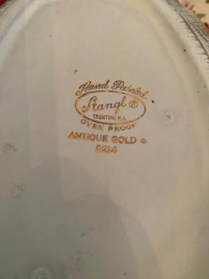 STANGL Pottery Hand Painted 22K Gold Shark Eye Snail Shell Dish