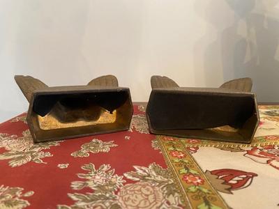 Set of 2 Vintage American Bald Eagle Bookends Cast Brass