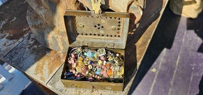 Small vintage Brass box filled with treasure!