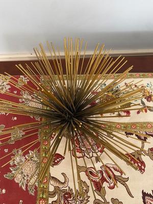 Medium Mid Mod atomic spiky metal gold wall decor