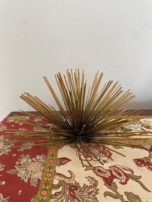 Medium Mid Mod atomic spiky metal gold wall decor
