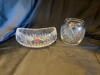GORHAM LEAD CRYSTAL BOWL AND LEAD CRYSTAL JAR