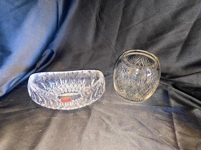 GORHAM LEAD CRYSTAL BOWL AND LEAD CRYSTAL JAR
