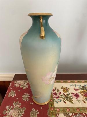 Nippon Hand Painted vase 14" high