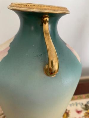 Nippon Hand Painted vase 14" high