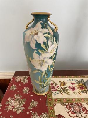 Nippon Hand Painted vase 14" high