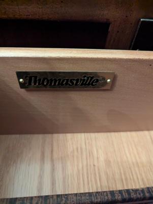 Decorative Thomasville China Cabinet With Light & Glass Shelves