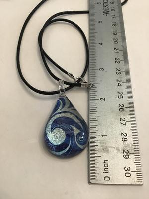 Glass Pendant and Cord Chain