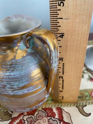 Two Gold brushed Stangl pitchers