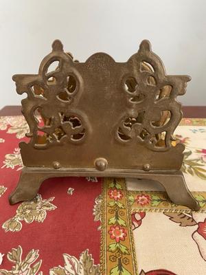 Metal ART Nouveau Mail Holder. Vintage Desk Organizer