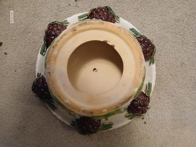 Vintage fruit bowl with grapes Grape themed religious wall hanging and a recipe box