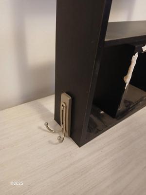Wall shelf, wall ledge, picture frames and three plate stands