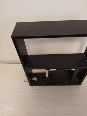 Wall shelf, wall ledge, picture frames and three plate stands