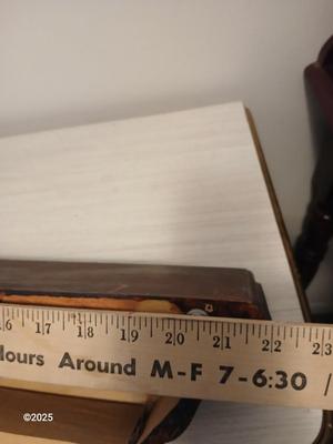 Wall shelf, wall ledge, picture frames and three plate stands