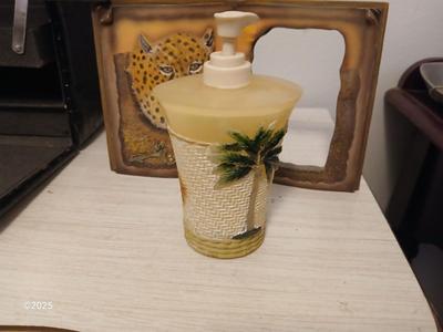 Black jewelry box - Jungle themed soap dispenser and a picture frame