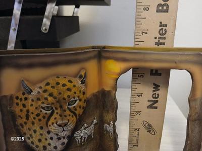 Black jewelry box - Jungle themed soap dispenser and a picture frame