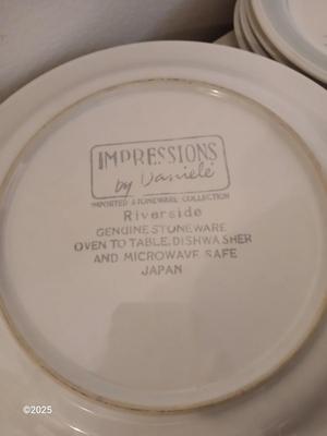 4 piece dinnerware set - Impressions by Daniele Stoneware Riverside Dishwasher & Microwave safe