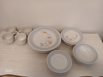 4 piece dinnerware set - Impressions by Daniele Stoneware Riverside Dishwasher & Microwave safe
