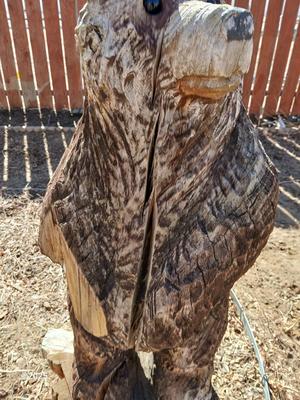 Large 38" wooden bear carved stump