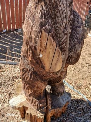 Large 38" wooden bear carved stump