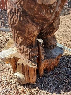 Large 38" wooden bear carved stump