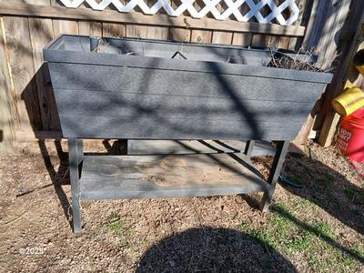 Raised garden bed with watering options and dirt (1 of 2)